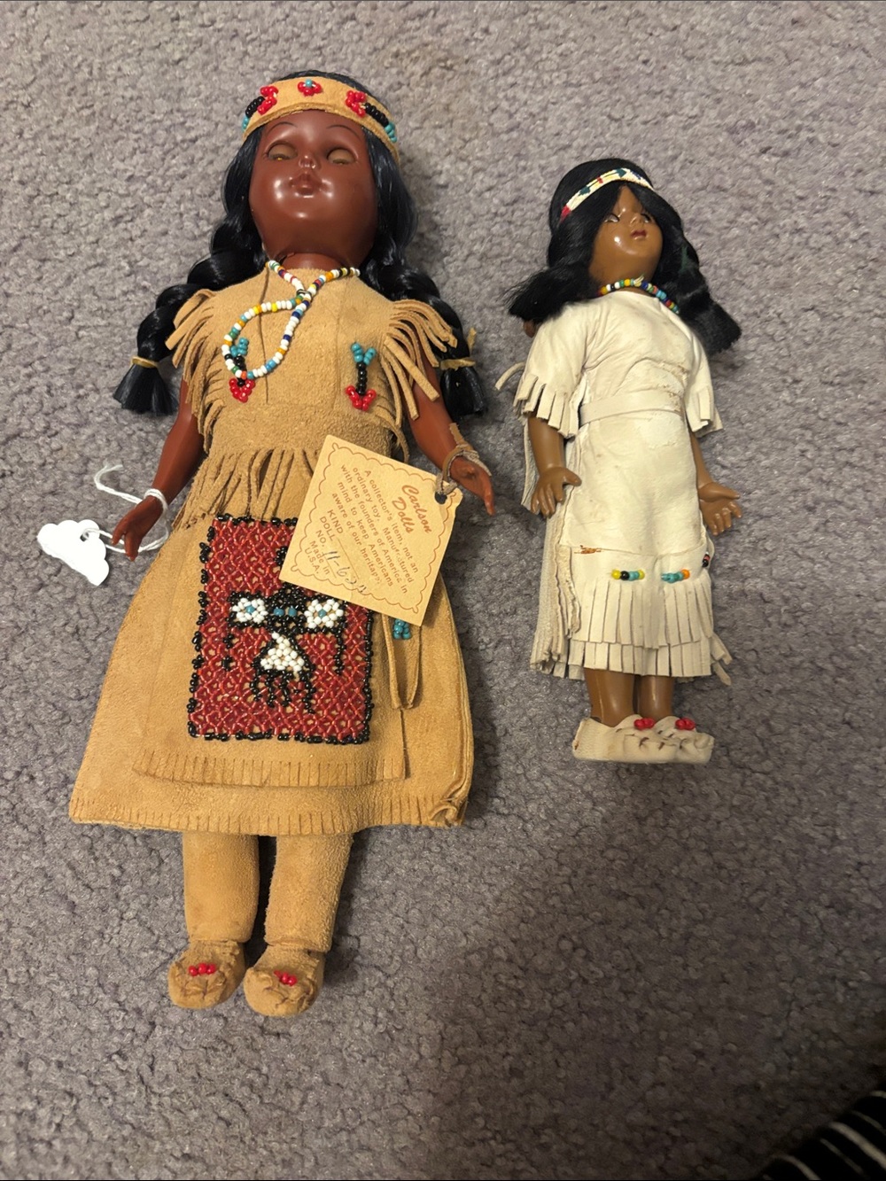 Vintage lot of 2 Carlson Native American Dolls